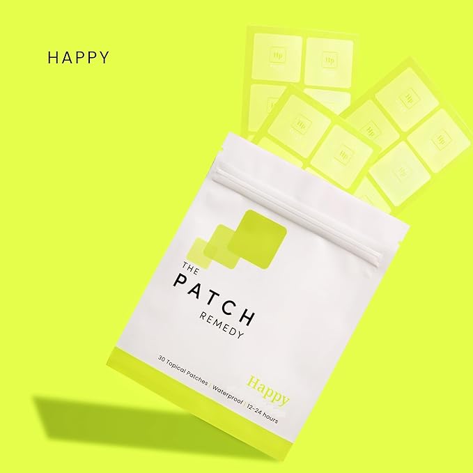 The Patch Remedy Happy &amp Relax Patch Kit - Patches with 5-HTP L-Theanine Rhodiola Rosea Inositol Vitamin B6 Vitamin D3 Ashwagandha Lemon Balm Valerian Passionflower