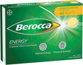 Berocca Energy Vitamin B &amp C Mango &amp Orange Flavour Effervescent Tablets 45 Count