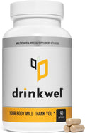drinkwel for Better Mornings - Premium Multivitamin Supplement - Liver Support &amp Immune Support- Milk Thistle Vitamin C Zinc Magnesium - 90 Count - Single Bottle
