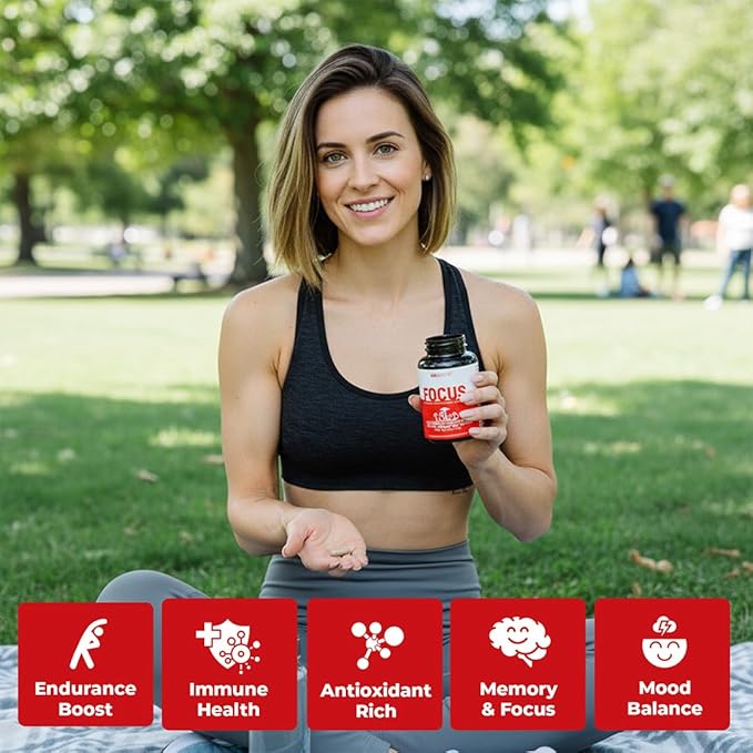 GOBIOTIX Focus Lion's Mane Supplement - Mushroom Complex - Nootropics Adaptogen Vitamins - Memory Clarity Energy Immune Support Cordyceps Reishi Chaga and Maitake - 90 Capsules