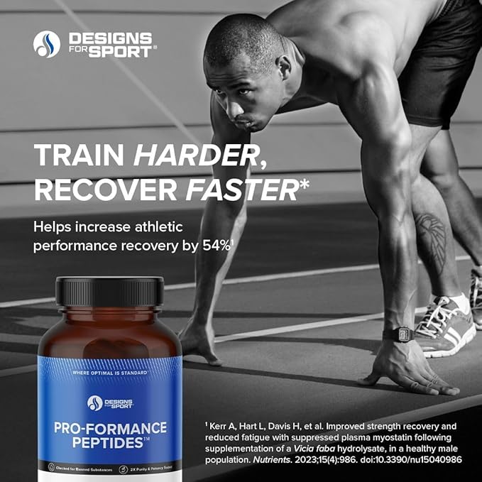 Designs for Sport Pro-Formance Peptides - Supports Muscle Growth &amp Recovery* - Athlete Formula to Support Peak Performance* - NSF Certified for Sport - 120 Vegetarian Capsules