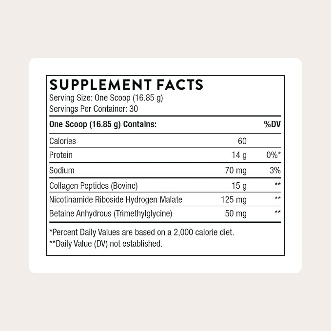 THORNE - Collagen Fit - Unflavored Collagen Peptides Powder with Nicotinamide Riboside - 15g of Collagen Peptides and 14g Protein per Serving - NSF Certified for Sport - 17.8 Oz - 30 Servings