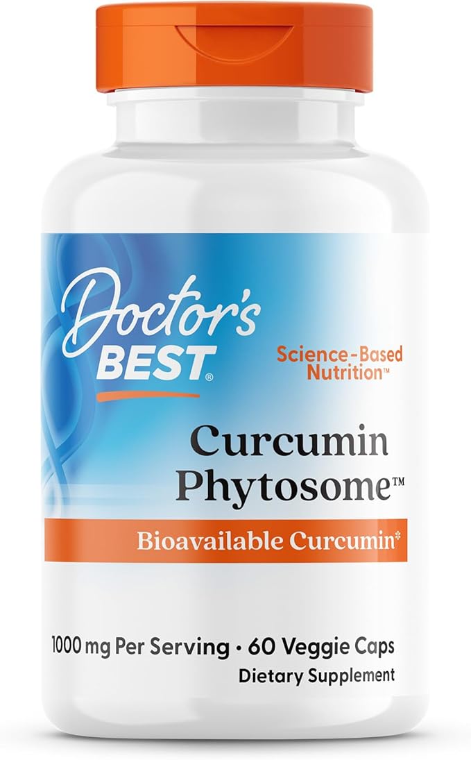 Doctors Best Curcumin Phytosome Bioavailable Curcumin Non-GMO Gluten Free Soy Free Vegan 60 Veggie Caps