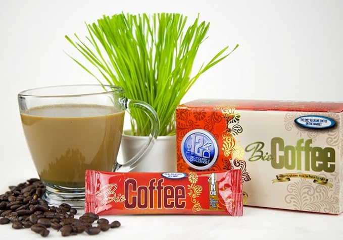 Bio Coffee- First Organic Instant Non-dairy Alkaline Coffee (3 Boxes 48 total sachets)