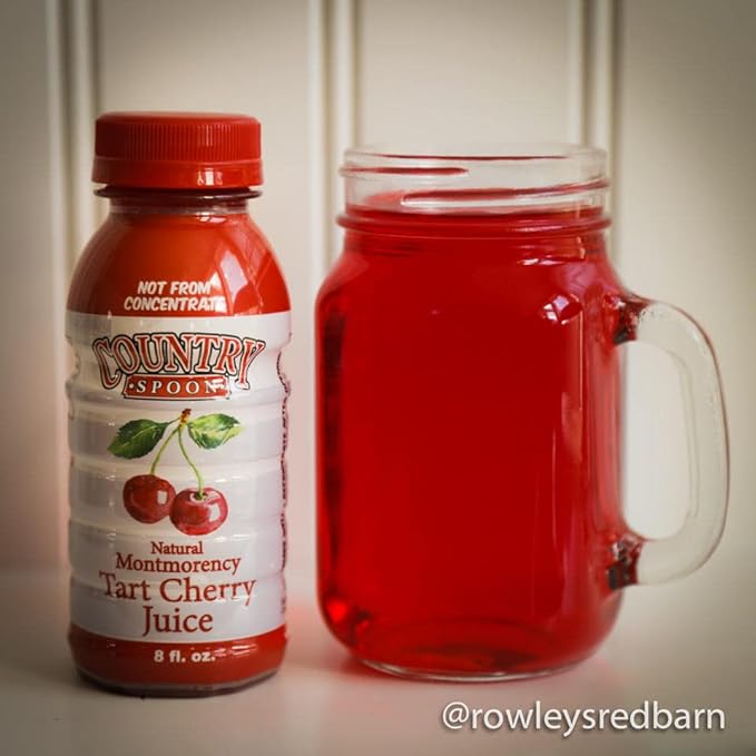 Country Spoon 100% Tart Cherry Juice (70+ Tart Cherries Per 8 oz) 12 Pack | Not from Concentrate Single Ingredient Drink Melatonin Rich Healthy Fruit Drink (Cherry)