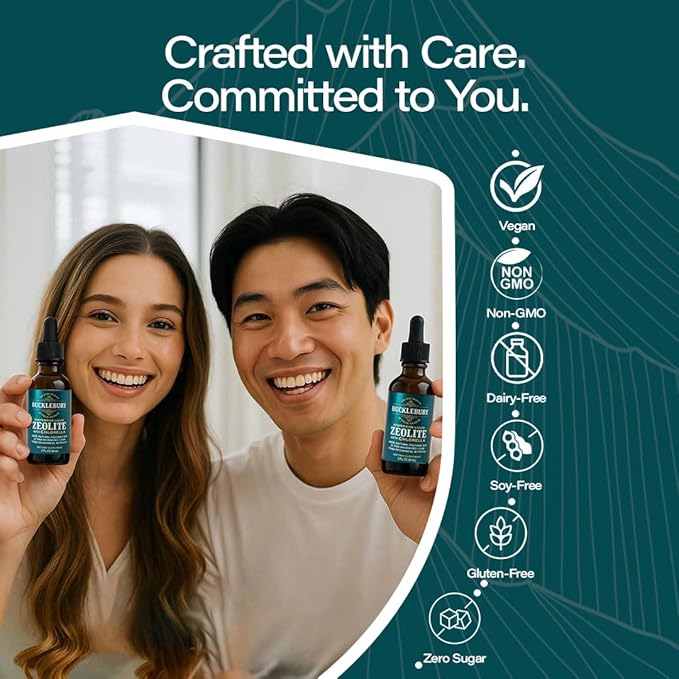 BUCKLEBURY Zeolite Liquid Suspension w/Chlorella - Detox Support Immune System and Digestive Tract Health Support for Kids and Adults (60 Servings)