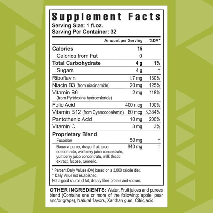 Youngevity ZRadical™ Fucoidan - Organic Maritech Fucoidan Extract &amp Cofactors (Vitamin C B12 B6 Dragonfruit Wolfberry Milk Thistle) - Immune Support - Super Antioxidant 32 Fl Oz (Pack of 1)