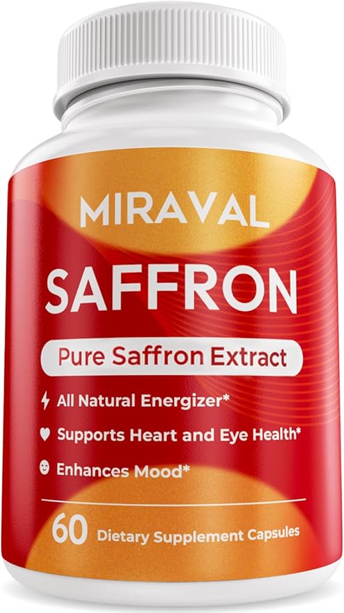 Saffron Supplement for Men &amp Women – Saffron Capsules with Organic Saffron Extract – Supports Mood Focus &amp Clarity – Non-GMO Gluten-Free – 60 Capsules – 60-Day Supply