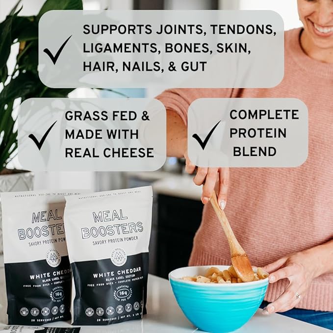 Savory White Cheddar Protein Powder – 16g High Protein Meal Enhancer for Cooking – Keto Friendly Gut &amp Joint Support – Collagen Peptides