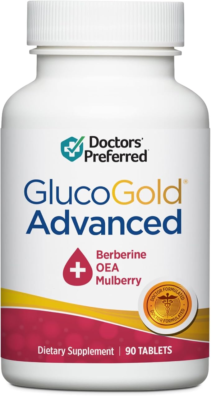DOCTORS' PREFERRED Berberine with Cinnamon and Chromium GlucoGold Advanced 1000mg 90 Tablets