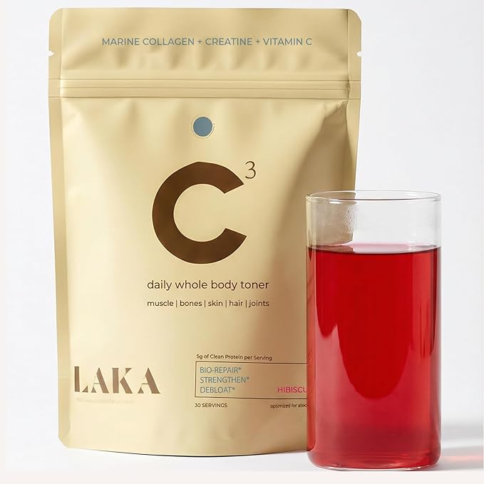LAKA C3 Collagen + Creatine Electrolyte Powder – Sugar Free Hydration Powder with Peptan® Marine Collagen Vitamin C &amp Electrolytes