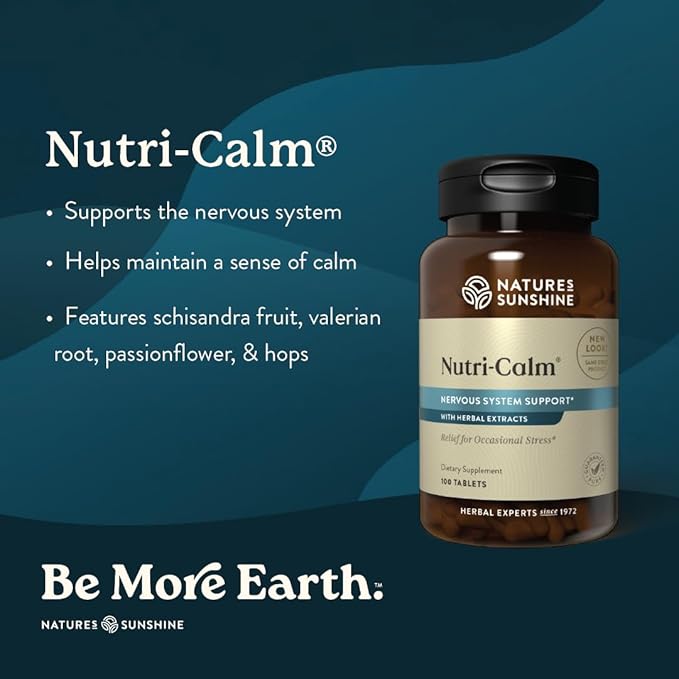 Nature's Sunshine Nutri-Calm- Herbal Stress Relief Supplement for Natural Relief Mood Support and Boost Nervous System Support - 100 Count
