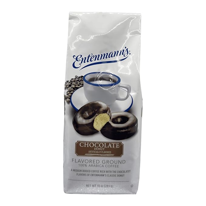 Entenmann's Coffee Chocolate Donut Flavored Ground Coffee Medium Roast - 10 Ounce (Pack of 6)