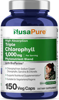 NusaPure High Absorption Triple Chlorophyll 1000 mg 150 Veg Caps Suitable for Vegetarians and Vegans Non-GMO