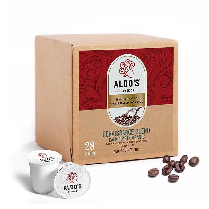 Renaissance Blend Dark Roast Single-Serve Coffee Pods – Organic Arabica Coffee 28 Single-Serve Pods Handcrafted Small-Batch Flavor