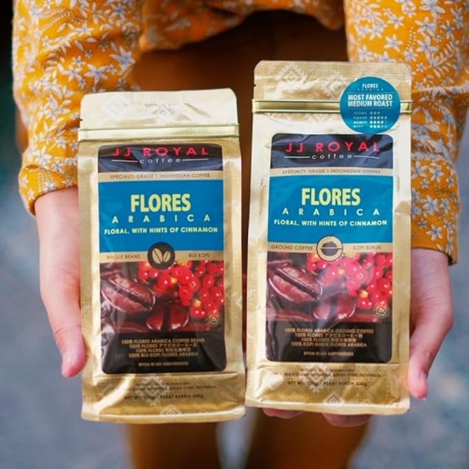 JJ Royal Coffee Flores Arabica 200g Ground Coffee (Pack of 4)