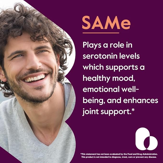 BESTVITE SAM-e 200mg Stabilized (60 Vegetarian Capsules) - Easy to Swallow Capsule Form - No Enteric Coat Needed - No Titanium Dioxide - No Stearates - Vegan - Non GMO - Gluten Free