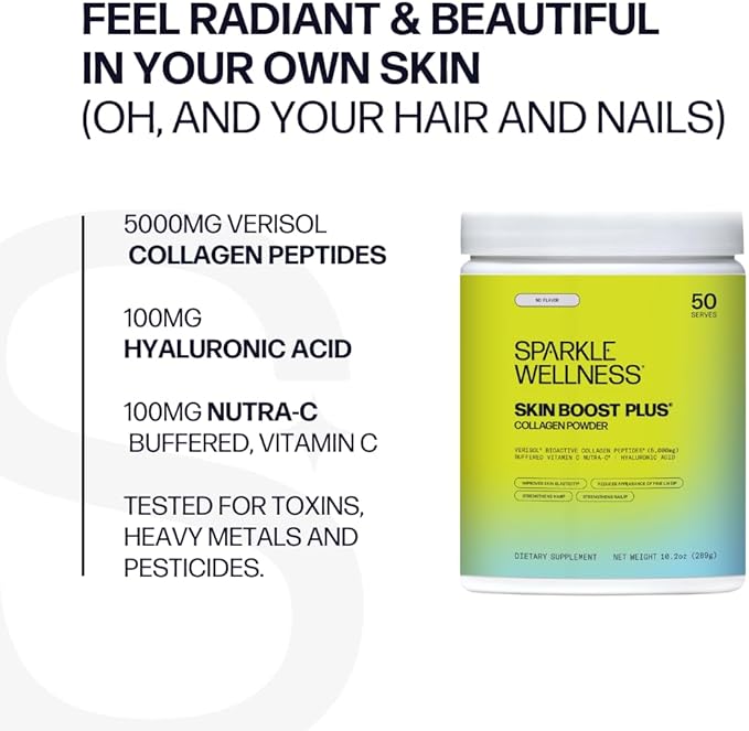 Sparkle Wellness Skin Boost Plus (No Flavor) [50-Serves] &amp Joint Boost (No Flavor) [30-Serves] | Collagen with VERISOL FORTIGEL &amp TENDOFORTE to Improve Skin Hair &amp Nail Health &amp Supp