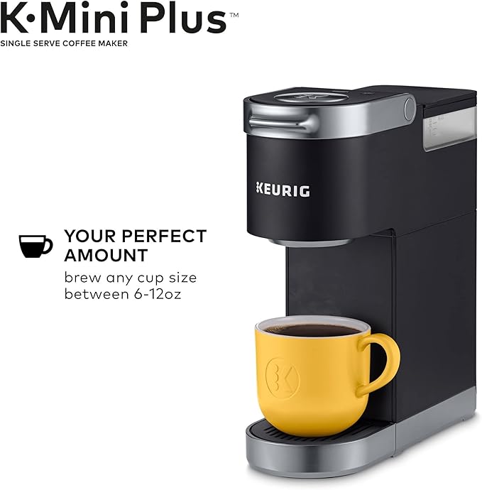 Keurig K-Mini Plus Single Serve Coffee Maker with Café Bustelo Espresso Style Dark Roast Coffee 72 K-Cup Pods