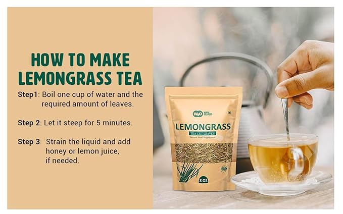 Lemongrass Loose Leaf Herbal Tea Caffeine Free 224g (8-ounce) Culinary Use (Pack of 2)