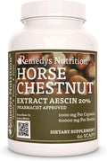 Remedy's nutrition Horse Chestnut Extract Aescin 20% - 1000mg 60 Vegan Capsules Herbal Dietary Supplement - 2 Month Supply