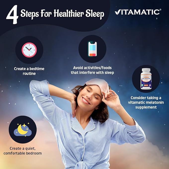Vitamatic Melatonin 20 mg Tablets | Vegetarian Non-GMO Gluten Free | HIGH Potency 20 MG | Natural Berry Flavor (1/2 Tablets = Melatonin 10 mg) (120 Count (Pack of 3))