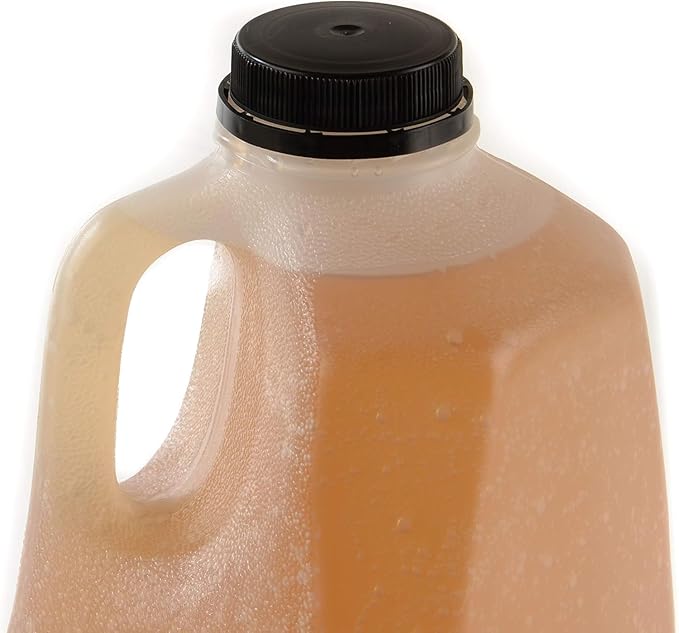 64 Oz Empty Juice Bottles (Pack Of 6 x 64 Oz Ea) With Black Tamper Evident Screw Caps – Great for Homemade Juices Milk Smoothies Tea and Other Beverages - Food Grade BPA Free