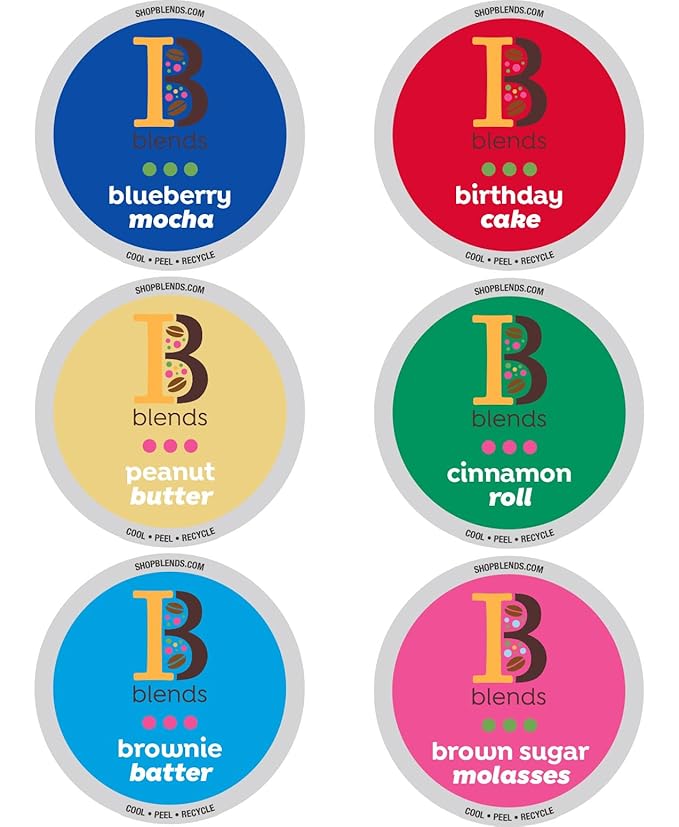 Intelligent Blends Flavored Coffee Pods Variety Pack 80 ct 6 Assorted Flavors Single Serve Pods – 100% Arabica Coffee Compatible with Keurig K Cups Maker
