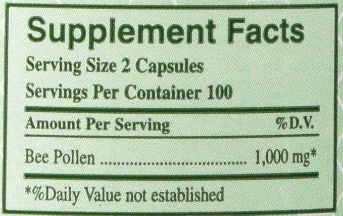 YS Organics Bee Pollen - 200 Capsules - Pack of 2