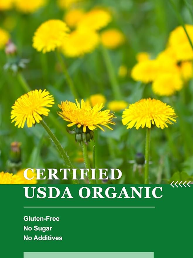 HYNTMYT Organic Raw Dandelion Root Tea Bags USDA Organic Tea Pure Dandelion Root Smooth &amp Mild Taste Caffeine Free 120 Count