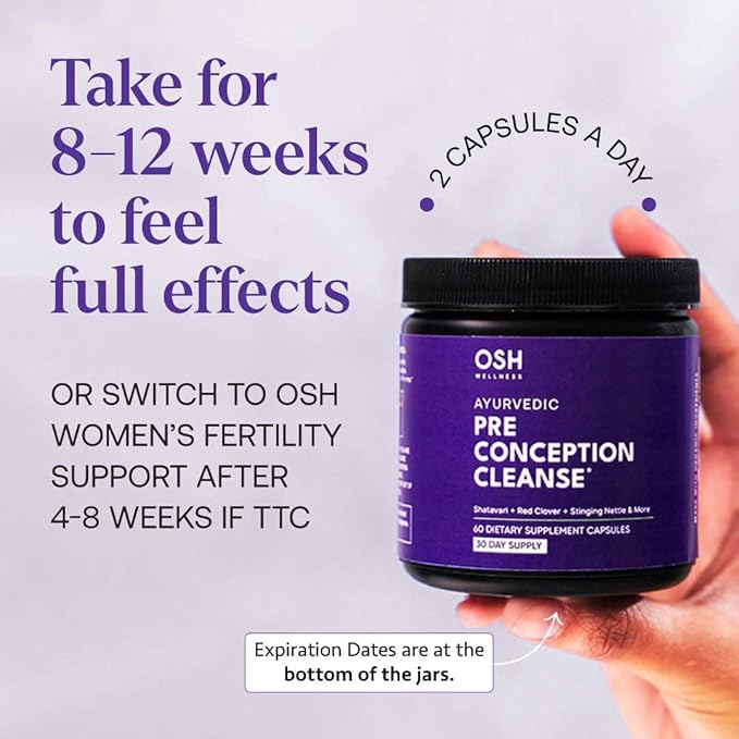 Ayurvedic Preconception Cleanse | Ovarian &amp Uterus Cleanse for Hormonal Balance | TTC Support | PCOS Supplements | Cycle Regularity | with Stinging Nettle Red Clover and more | 30 Servings