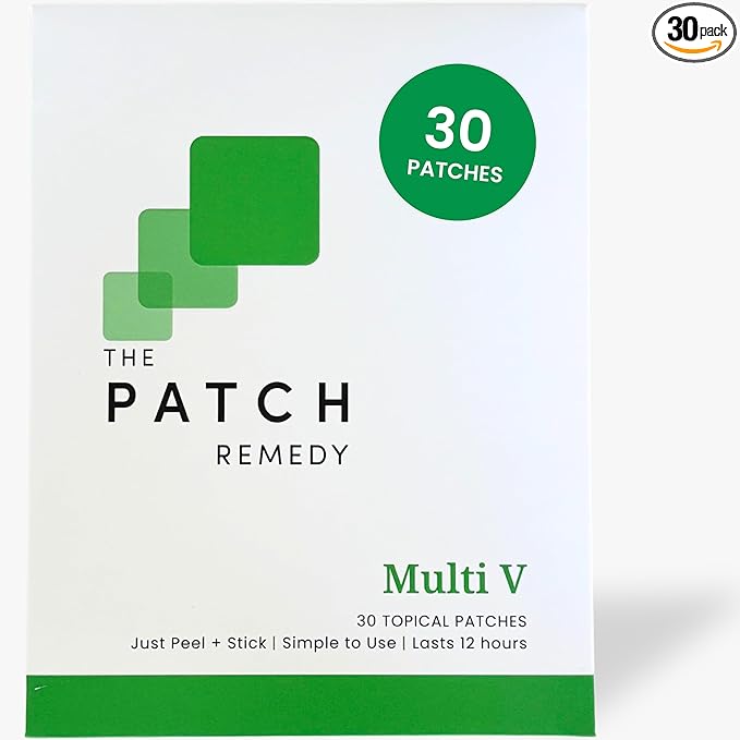 The Patch Remedy Multi V Patches - Vitamin Plus Blend with D3 K2 Magnesium Chloride Zinc Liposomal C Potassium Iodide Biotin Plus More