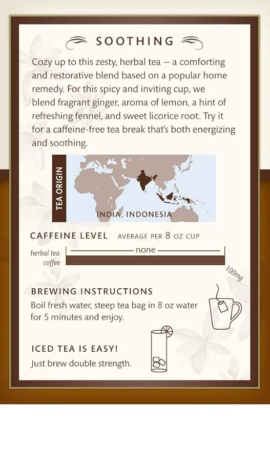 Choice Organic Teas Herbal Tea 16 Tea Bags Ginger Caffeine Free