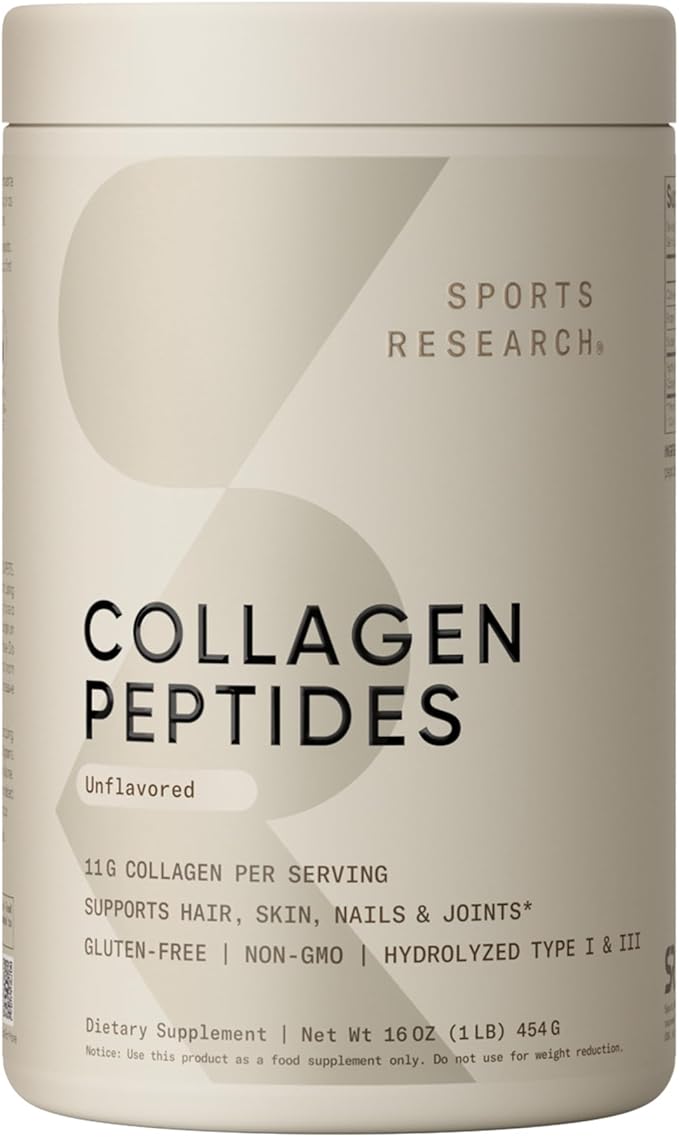 Sports Research® Protein Pack - Whey Isolate Protein Powder 2.1lb + Creatine Monohydrate 1.1lb + Collagen Peptides 1lb