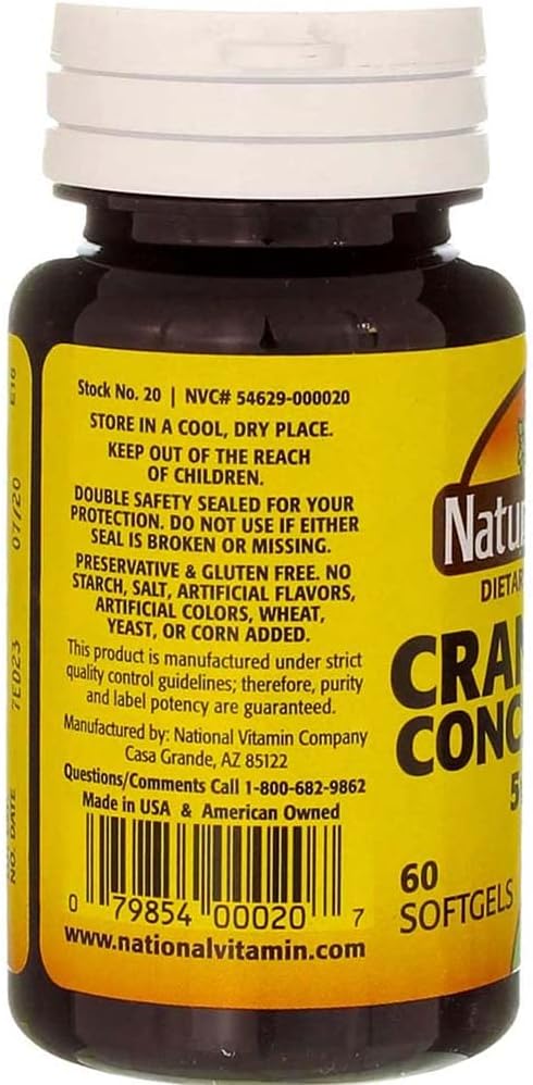 Nature's Blend Cranberry Concentrate 500 mg Soft Gels - 60 ct Pack of 3