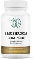 Organic Mushroom Complex - 7 Mushroom Supplement - Immune Support Nootropic &amp Adaptogenic Supplement with Lion's Mane Chaga Maitake Shiitake Reishi Turkey Tails Cordyceps Capsules