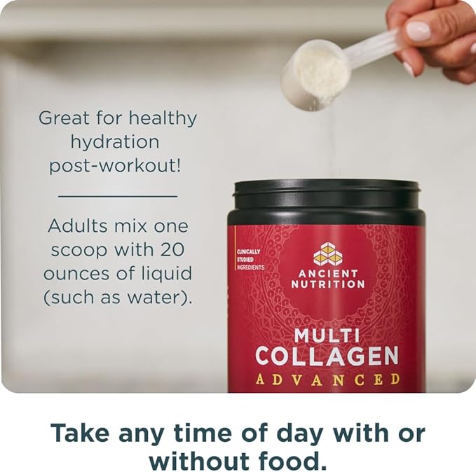 Ancient Nutrition Advanced Multi Collagen Protein Powder Hydrate Mixed Berry 30 Servings
