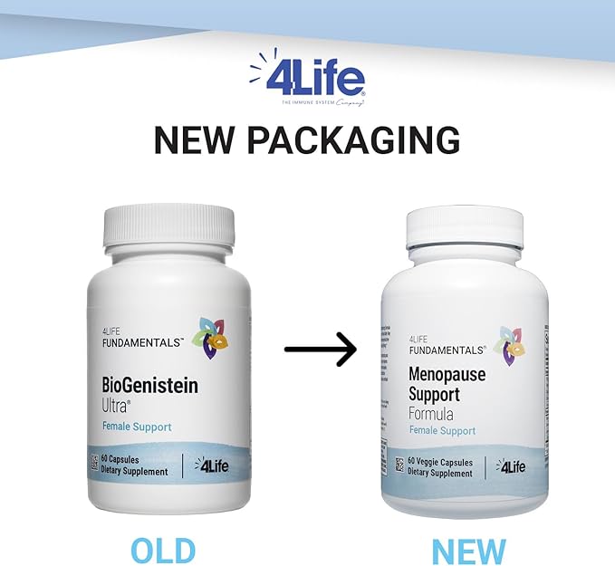4Life - BioGenistein Ultra - Menopause Support Formula - Soy Isoflavones Black Cohosh &amp Chaste Tree with Quercetin &amp Turmeric - 60 Veggie Capsules