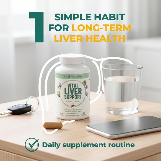 Vital Liver Support New Formula Liver Supplement and Liver Vitamin – 9-in-1 Liver Health FormulaCleanse &amp Repair Formula with Organic Milk Thistle Supports Liver Health Cleanse