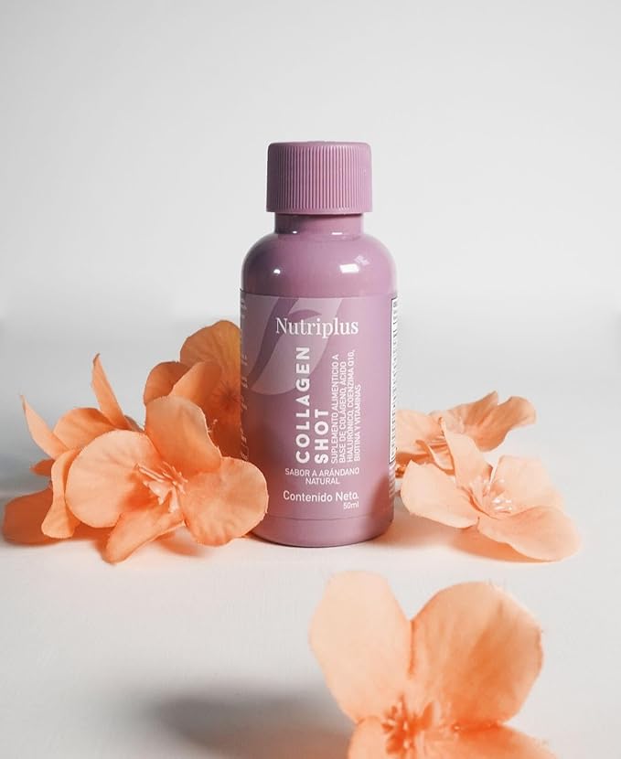 FARMASi Nutriplus Beauty Shot Collagen – Type I &amp III Collagen with Hyaluronic Acid Biotin &amp Vitamins Sugar-Free Cranberry Flavor 1.69 fl oz x 12 Shots