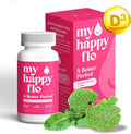 My Happy Flo PMS Support Supplement for Women with Iron PMS Relief Hormone Support for Women 10-in-1 PMDD Supplements for Women | DIM &amp I3C Indole-3-Carbinol for Cramp Relief Heavy Flow - 60 Ca