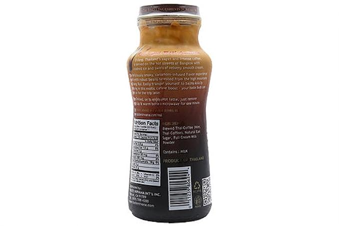 Taste Nirvana Real Thai Coffee Latte 9.5 Ounce Glass Bottles (Pack of 12)