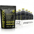 Protocol Organic Energy &amp Hydration Bundle — 12-Pack Clean Energy Drink (Glass Bottles) + Organic Electrolyte Powder (Lemon Lime) | No Artificial Sweeteners No Citric Acid