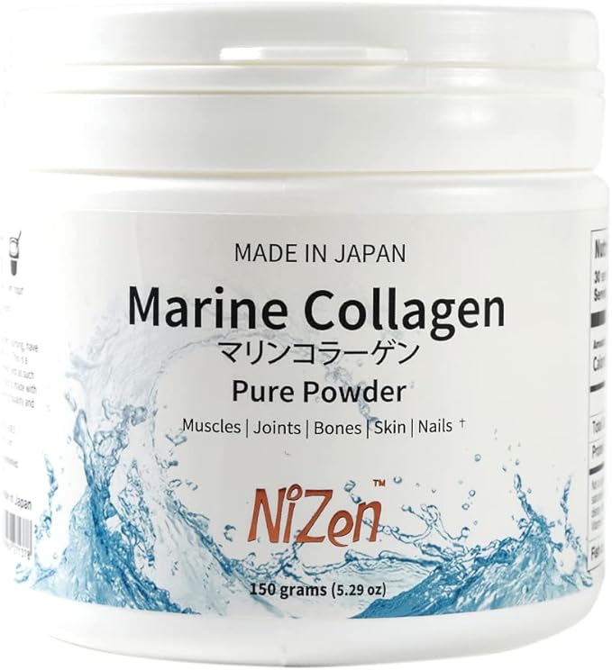 Nizen Marine Collagen Pure Powder Hydrolyzed Peptides Easy-to-Digest Amino Acids Supplement. Unflavored. Non-Clumping. Made in Japan. 5.29oz
