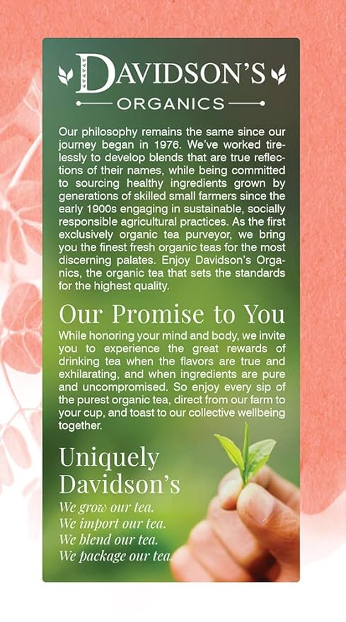 Davidson's Organics Moringa Mango Peach 25-count Tea Bags Pack of 6