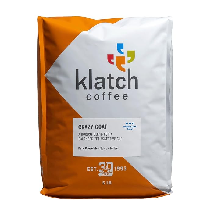 Klatch Coffee Crazy Goat Blend Medium-Dark Roast 5 Pounds Whole Bean