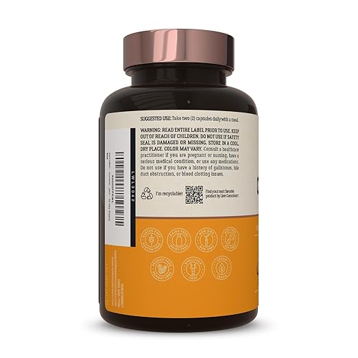 Live Conscious CurcuWell - Curcumin and Boswellia Blend | Maximum Strength Joint Body and Cognitive Support - 30 Day Supply