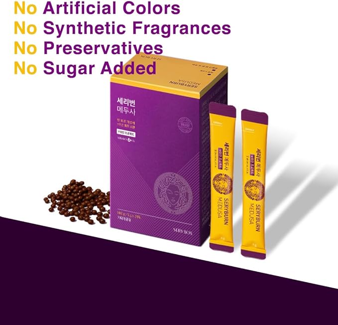 SERY BOX - Seryburn Medusa – Daily Herbal Blend with Green Tea Pumpkin &amp Red Bean – Refreshing Wellness Drink – 28 Servings