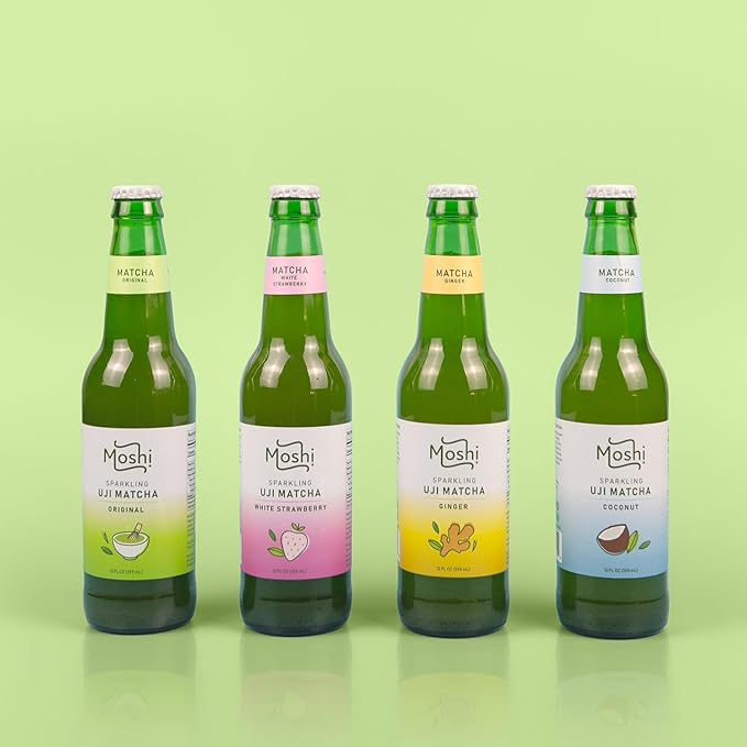 Moshi Sparkling Drinks - Uji Matcha Variety Pack (12 Bottles)