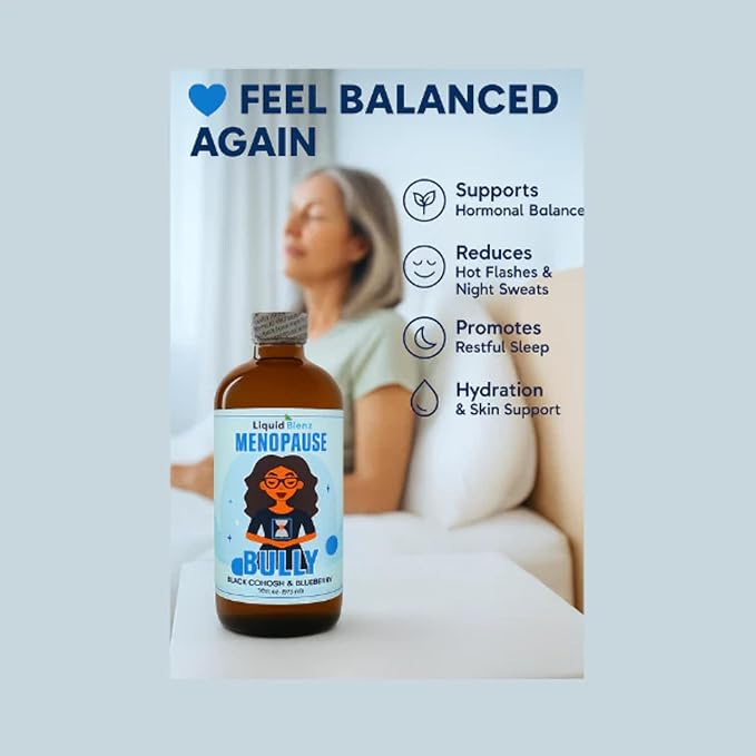 Menopause Bully | Herbal Supplement for Natural Support | Helps Ease Menopause Symptoms &amp Promote Balance | 32 Oz